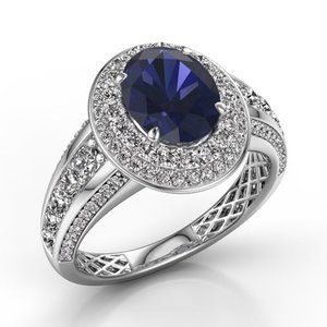 Dainty Royal Blue Beautiful Zircon Rings for Woman, VP1731